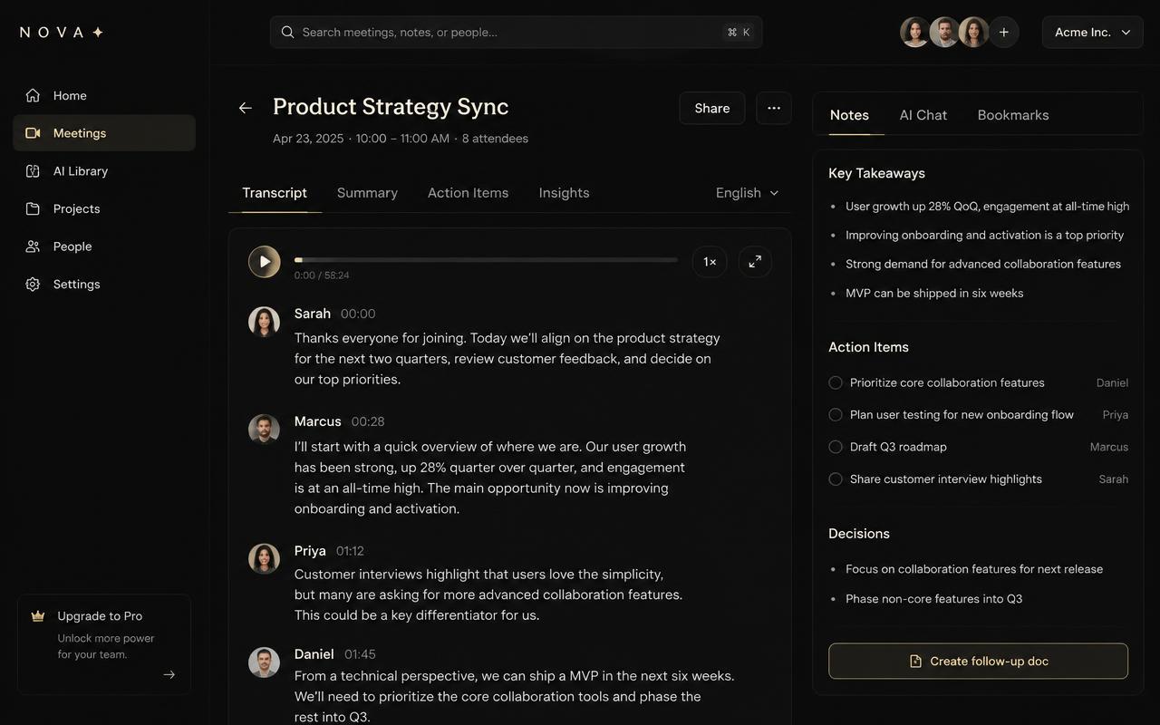 AI Productivity SaaS interface